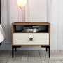 Hanah Home Lizbon 533 Mesilla de Noche Nogal y Crema
